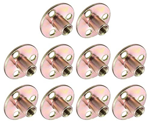 QUARKZMAN M8x37x2.5mm Brad Foro Tee Dadi x 10pz Carbonio Acciaio Flangia T Dadi per Mobili Ferramenta Raccordi, [Bronzo Tono]