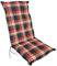 DILUMA Hochlehner Auflage Naxos für Gartenstühle 118x49 cm Karo Orange-Anthrazit - 6 cm Starke Stuhlauflage mit Komfortschaumkern und Bezug aus Baumwoll-Mischgewebe - Made in EU mit ÖkoTex100