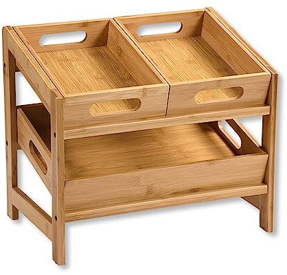 Kesper | Küchenregal, Material: Bambus, Maße: 39,5 x 26 x 35,5 cm, Farbe: Braun | 58851 13