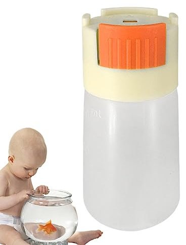 Fish Food Storage | Fish Tank Food Bottle Aquarium Feeding Bottle | Press Design Odorless Quantitative Feeding Fish Tank Fish Feeder Bottle for Aquarium Geruwam