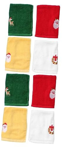 Cabilock 8stücke Teiliges Weihnachtsmotiv Handtuchset Aus Dekorative Frottiertücher Für Gesichtspflege Und Festliche Anlässe Für Weihnachten Und Feiertage