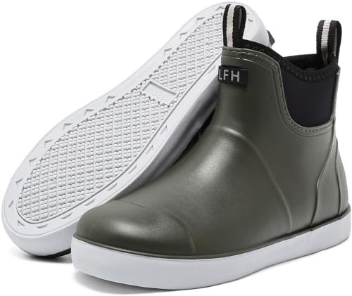 Imyaseiv Rain Boots for Men, Waterproof Ankle Mens Deck Boots Anti-Slip Comfort Rubber Boots Chelsea Garden Shoes for Yard Fishing Outdoor Work