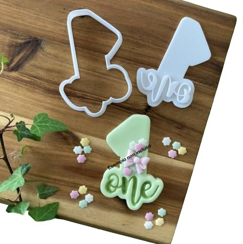 Tagliabiscotti.it - Cookies Cutter Tagliabiscotti scritta  ONE  numero 1 - Primo Compleanno - 8cm x 5,2cm, NMR-S-03-01-08