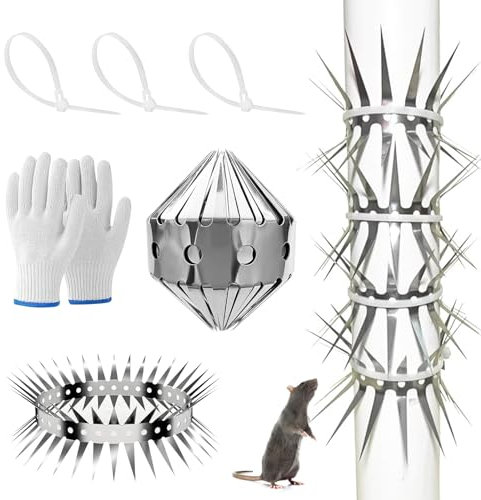 Ceinture Anti Chats pour Arbre et Gouttière, Piege a Fouine, Ceinture Anti Martres 100CM, Protection Contre Les Martres, Protection Anti-martre en Acier Inoxydable, pour Tuyaux,Maisons,Arbres