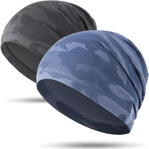 WTACTFUL 1-2 Pack Cooling Skull Cap Men Women, 3D Mesh Breathable