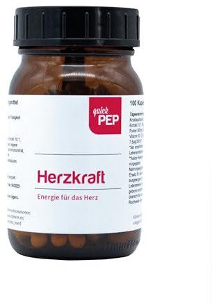 quickPEP Herzkraft Herz Kapseln 100 Stk. vegan - Ganzheitlicher Wirkstoff-Komplex mit Knoblauchpulver, Weißdorn und Thiamin, Wertvolle Vitamin Kapseln