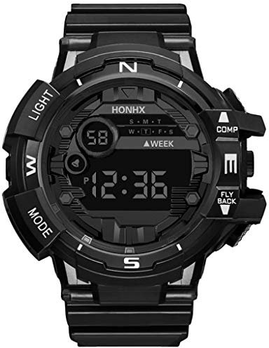 AKTOUR Mi Band 6 Orologio Sportivo Sport LED Uomo Militare Moda Gomma Impermeabile Data Sport Watch Regali Orologio Sportivo (Black, One Size)