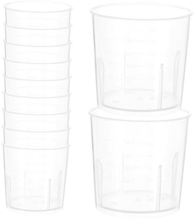 VILLFUL 50 Pièces tasse à mesurer en plastique tasse graduée de cuisine tasse à mesurer avec couvercle gobelets en plastique gradués gobelets pour fête Transparent Réutilisable