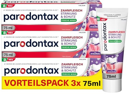 Zahnpasta parodontax Zahnfleisch Stärkung & Schutz, klinisch nachgewiesener Zahnfleisch-Schutz, hilft bei der Stärkung & dem Schutz des Zahnfleischrands, frische Minze, 3x75ml