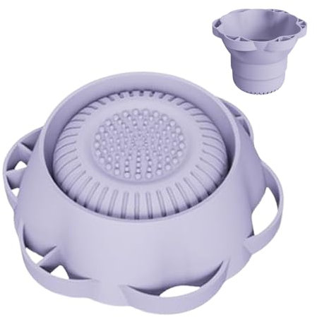 Fenayuu Tapis De Nettoyage Pour Brosses De Maquillage - Bol Lavage Pinceaux Maquillage - Outils de Nettoyage avec Support Séchage Laveur Pliable Idéal Maison Voyage Rangement