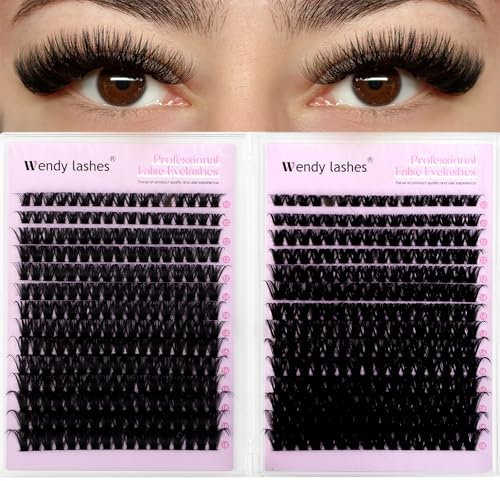 Pestañas Pelo a Pelo 594PCS 80D+100D D-Curl Pestañas Postizas Individuales Cluster Lashes 10-18mm Naturales Extensión De Lashes DIY Para Principiantes(80D+100D-0.07D1018)