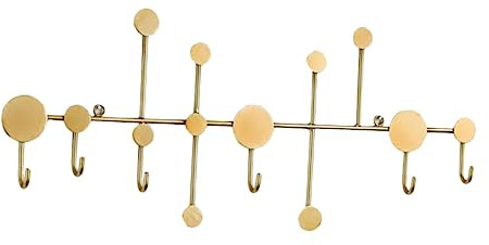 TOYZFRIENDY Percha De Hierro Dorada De 6 Ganchos Para Sombreros y Ropa, Estante De Almacenamiento Resistente Hogar, Colgado Pared Para Cocina, Baño y Dormitorio, Soporte Práctico
