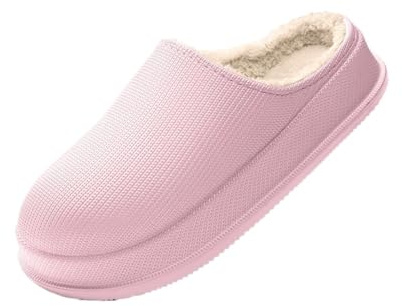 DSFIHJO Chaussons Homme EVA Automne Et Hiver Maison Pantoufles Femmes Homme Intérieur Ménage Grande Taille 46 47 Couple Imperméable Antidérapant Semelle Épaisse(Pink,46-47)