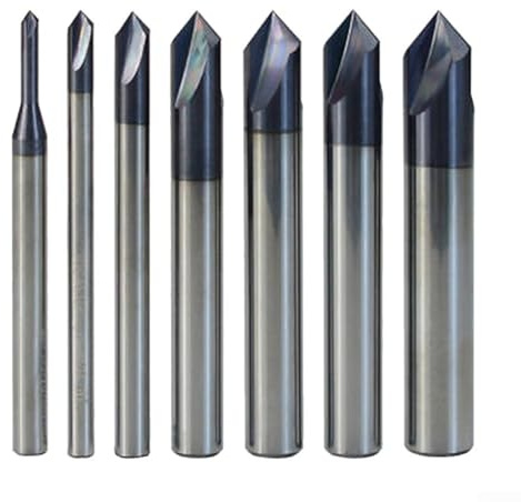 CYRENT 90 Degree Carbide Chamfer Milling Cutter Router End Mill 3 Flutes Long-lasting Design For Metalworking In Steel Aluminum Copper Alloys Multiple Sizes(D3)