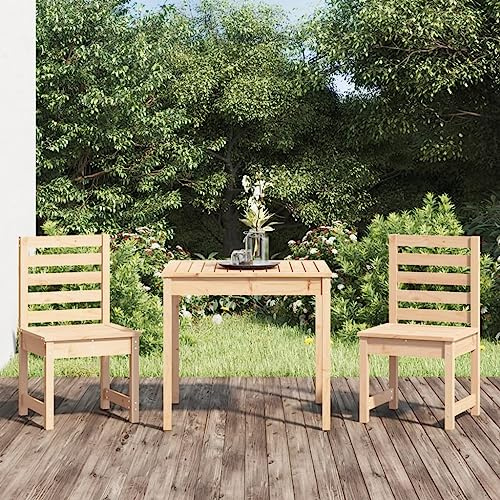 WSJHUHK Juego de bistró de jardín de 3 piezas de madera maciza de pino