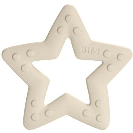 BIBS Baby Bitie Beißring Star, BPA-frei, Lebensmittelecht, Thermoplastisches Polyurethan, Ivory