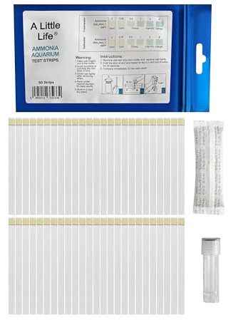 A Little Life Strisce reattive per ammoniaca per acquario, kit test NH3/NH4 (50 strisce)