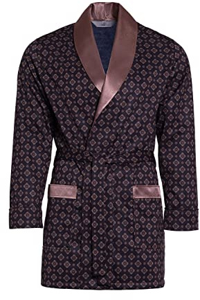 Revise Brais RE-503 - Accappatoio corto da uomo, sottile, leggero, nero/oro, nero/oro, XXL