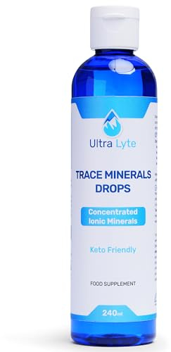 Ultra Lyte Trace Mineral Drops - 237 ml All Natural Complete Mineral Complex - Fornitura di 96 giorni - Gocce elettrolitiche - 72 Trace Minerals