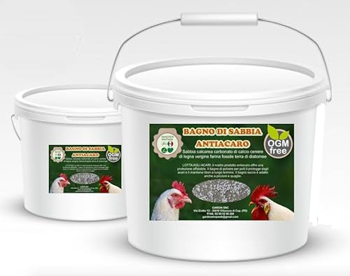 Sabbia da bagno per pollame con carbonato di calcio, cenere e farina fossile ottimo antiparassitario BIO (7Kg)