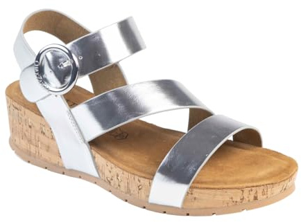 CHATTAWAK Mujer 18HLILOUARGENT39 Sandalia con tacón plateado, 39 EU, plata, 39 EU