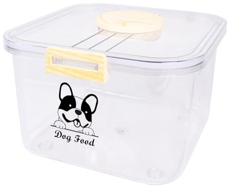 Ctomche dog food storage container, Pet Food Storage Container Flip Top with Airtight Lid and Measuring Cup Clear Dog Food Tin Storage for Dry Food Pet Biscuit Treat Food Bin, BPA-Free Plastic,3Kg