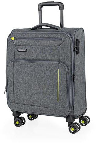 Jaslen - Maletas De Viaje Cabina 55X40X20 Material EVA Ligero, Trolley con Ruedas Maleta De Mano para Avion Maleta Cabina Equipaje para Viajes Cortos. Candado de Combinación Compatible Ryanair, Gris