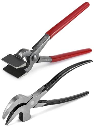 QWORK Flat Leather Press Pliers and Cobbler Plier Pincers, DIY Leathercraft Tool, Steel Leathercraft Cobbler Pliers Pincers