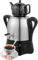 OZPPM Electric Turkish Tea Maker,Electric Turkish Samovar with Keep Warm Function,3L Stainless Steel Teapot And 1L Ceramic Teapot, for Coffee, Scented Tea, Turkish Tea,Black
