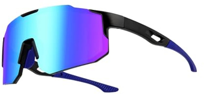 MEMSJIUWEN Lunettes de vélo, lunettes de soleil pour hommes et femmes, protection uv400, lunettes de soleil pour moto, course à pied, ski, baseball, pêche, beach volley (J Couleur 1 PCS)