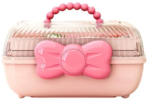 Organizador de accesorios para el cabello - Caddy de almacenamiento de acrílico, soporte de peine de cepillo giratorio | Caja de clips de diadema de espuma, almacenamiento de bandejas de garra de