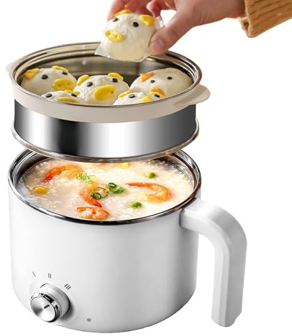 SUNOYA 1 Paquet Petite Marmite Hot Pot Électrique, 1.7l Hot Pot Électrique, 220v Marmite Électriqueavec Cuiseur À Vapeur, Hot Casserole Multicuiseur Pour Pâtes, Nouilles, Soupes, Œufs Durs, Légumes