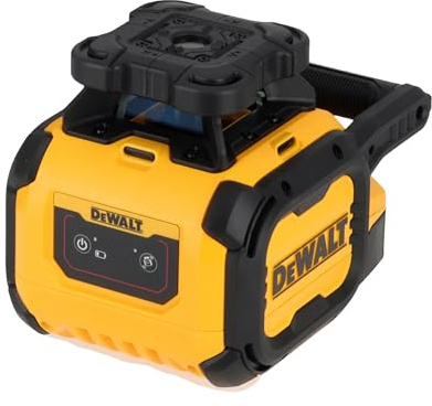 DEWALT Laser rotatif rouge portée 600 m, DCLE05211R-XJ | avec détecteur, autonomie de 35 h sur piles alcalines, précision de 2,2 mm à 30 m, protection IP66 et rainure d’aplomb.
