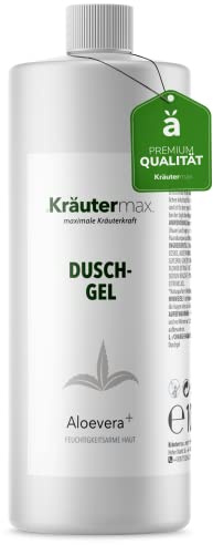 NEU! Kräutermax Aloe Vera Duschgel | Reinigungsgel & Shampoo mit 100% Aloe Vera Gel | Feuchtigkeitspflege für Haut & Haare | 1 x 1000 ml