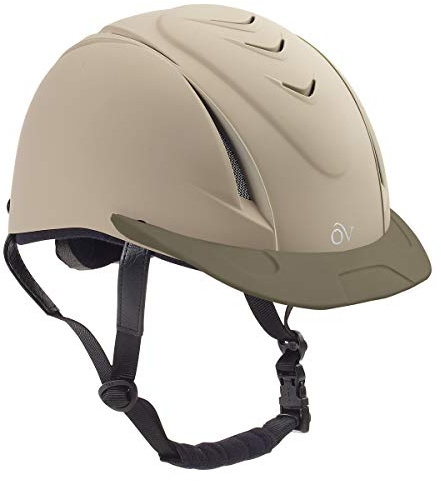 OVATION Adult Deluxe Schooler Riding Helmet - Lightweight Breathable Adjustable Equestrian Safety Helmet w/Removable Liner, Tan, Large/X-Large