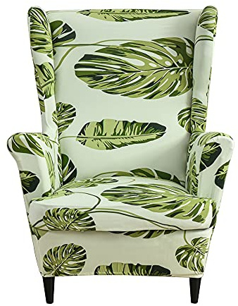 CHNSHOME Fundas de sillón orejero elástica 1 Plaza Funda para sillas de Orejas 2 Piezas Fundas para sillas con Respaldo de alas