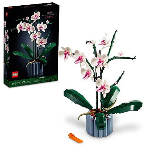 LEGO Botanicals Orchid - Artificial, Fake Indoor Flowers Building Set for Home, Kitchen, Desk Decoration, Adults Ages 18+ - Gift for Birthdays - 10311