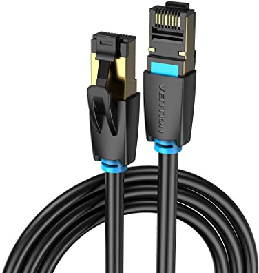 VENTION Cat 8 LAN Kabel 10M Netzwerkkabel Patchkabel Kurz Ethernet Kabel Lankabel 40Gbps Hochgeschwindigkeits 2000MHz S/FTP POE Gigabit RJ45 Vergoldeter für PS4/5, Xbox One, Router, TV, Switch, Modem