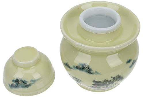 Cabilock Barattolo Di Ceramica Per Sottaceti Sigillo Ermetico 700ml Contenitore Per Conservazione Alimenti Secchi e Fermentati Design Tradizionale Per Cucina Domestica
