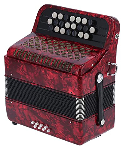 26,4 x 29,5 cm dragspel 22 nycklar 8, handpolerad, 22 nycklar 8 basdragspel musikinstrument med förvaringsväska, professionellt bekvämt, känsligt dragspel för nybörjare studenter