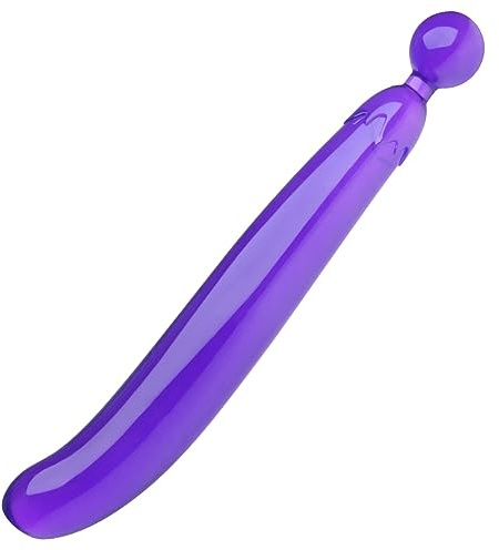 SXOVO Dildo Anal de Berenjena Juguetes Sexuales Plug Anal para Mujeres y Hombres Consolador Doble para Masaje Sexual Anal Juguetes Sexuales para Principiante (265mm*36mm,Púrpura)