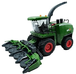 efaso Ferngesteuerter Maishäcksler, RC Bauernhof Maishäcksler Traktor, 2,4-GHz Erntetraktor Bauernhof Fahrzeug Spielzeug für Kinder mit Licht und Raucheffekt