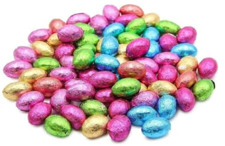 Solid Milk Chocolate Individually Wrapped Foiled Mini Easter Eggs in Easter Hunt Box 500g (Approx 100 Eggs)- Easter Egg Hunts & Gifts- Bulk Easter Egg 2025 For Schools & Parties