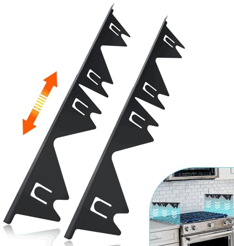 Stove Gap Covers Stainless Steel, 2 Pack Stove Gap Filler Easy Retractable Length 13.8 to 27.5, Width 0.79 ALMCALS Stove Gap Guards Range Trim Kit, Heat Resistant Guard Between Stove Top & Counter