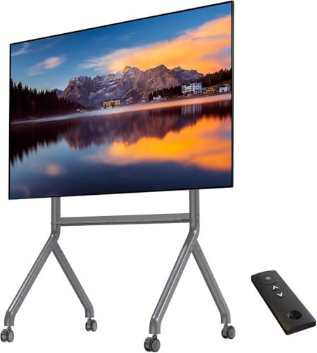 NB Ergonomic Support TV Mobile sur roulettes pour écran LCD OLED Jusqu'à 90 Pouces Téléviseurs,Support TV Réglable en Hauteur, Charge Max 91 kg, VESA 900x600mm P220