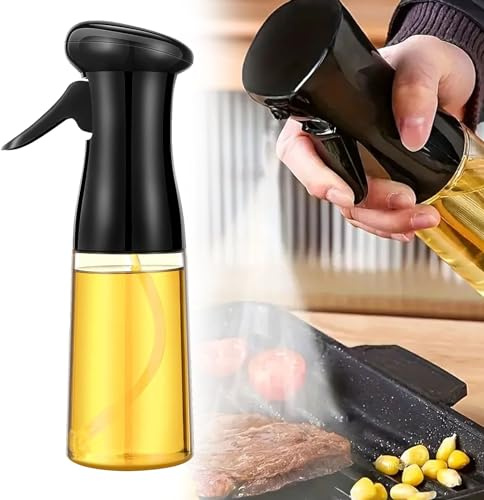Spruzzino Olio per Friggitrice Aria,220ml Spruzzatore per Olio,Spruzzino Olio Vetro,Spray Olio Cucina,Spruzzino Olio Nebulizzatore,Spray Olio Per Friggitrice Aria,Vaporizzatore da Cucina per Olio