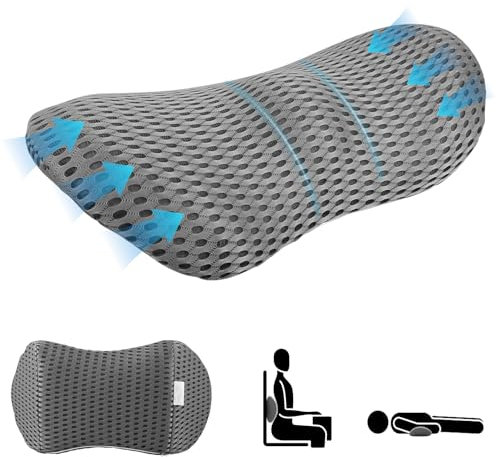 GBKDQQ Lendenkissen, Rückenkissen Sofa und Auto, Anti-Rutsch Lordosenstütze, Rückenkissen Bürostu, lordosenstütze, Lendenwirbelkissen für Bürostuhl Lumbar Cushion