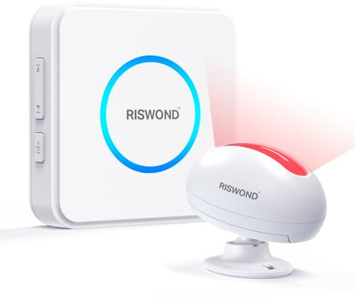 AMHEY Motion Sensor Door Chime, Wireless Motion Detector Alarm Indoor, Business Entry Alert Bell with Buzzer, Doorbell for Home/Garage Door/Store, USB/Battery Powered