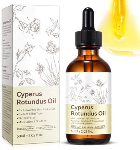 Premium Cyperus Rotundus Oil, 100% Pure & Natural Body Cyperus Rotundus Essential Oil, for Smooth Skin, Anti-Hair Growth, Natural & Effective Hair Removal Solution 60ml