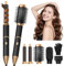 5 in 1 Hair Stylers,Magic Styler Air Styler Set with Curl Straighten,Upgraded Detachable Blow Dryer Brush,Negative Ionic Technology Hot Air Styler for All Hair Type/Length (Black)